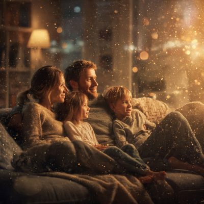 família protegida em casa representando seguro de vida